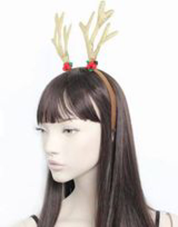 Picture of 72854 CHRISTMAS GOLD GLITTER REINDEER ANTLERS BAND